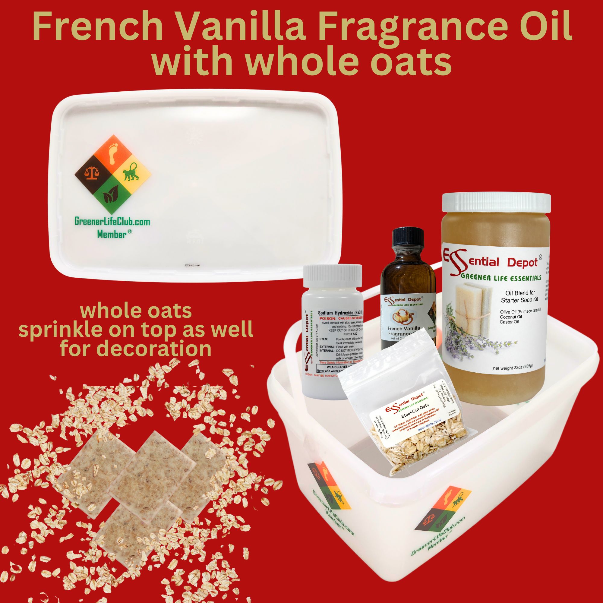 French Vanilla Fragrance Oil with whole rolled oats